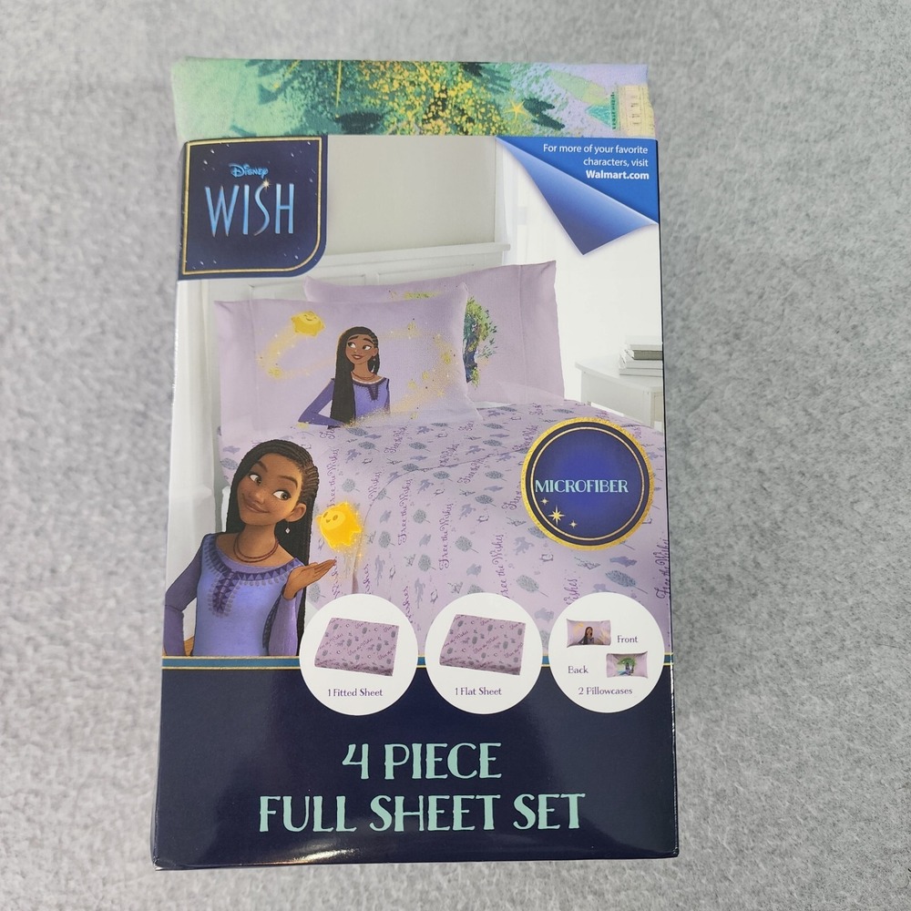Disney Four Piece Full Sheet Set Fitted/Full Sheets Two Pillows Cases Microfiber